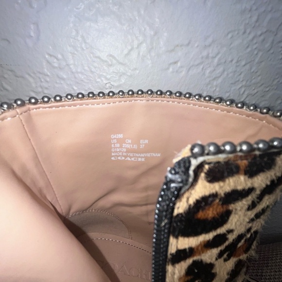 Coach Drea Brown and Black Ankle Booties with Leopard Print Size 6.5 - Picture 13 of 15